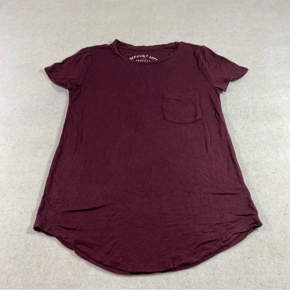 seriously soft Tops - Seriously Soft Short Sleeve Shirt Burgundy T-shirt XS size Crew neckline…